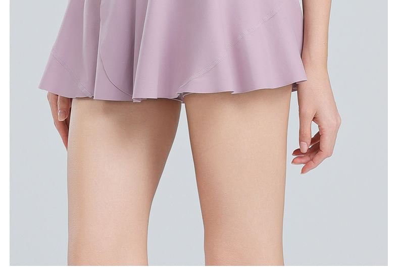 Claduodoe - Effen mini-sportskort met hoge taille