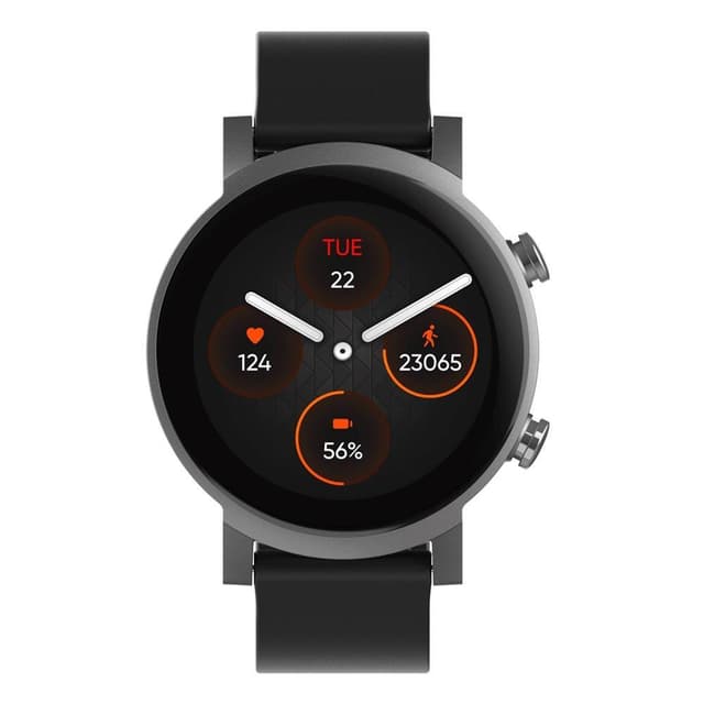 TicWatch E3 1.3 ”, Smart ur, GPS (satellit), 2.5D glas, Touchscreen, Pulsmåler, Aktivitetsovervågning 24/7, Vandtæt, Bluetooth, Wi-Fi, Panther Black