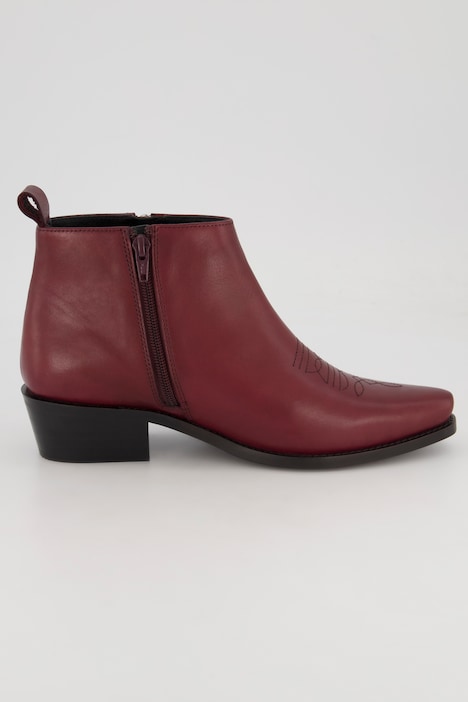 Leder-Stiefelette, Ankle höhe, stitching
