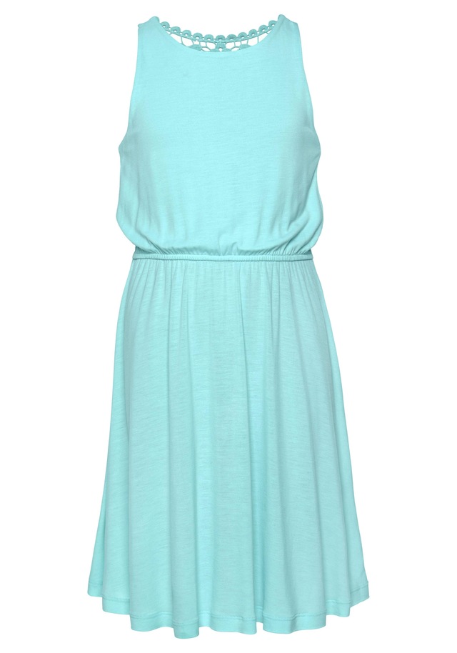 KIDSWORLD Jerseykleid », Viskosekleid für Mädchen« kniefrei,  romantisch,  aus Viskose,  breite Träger