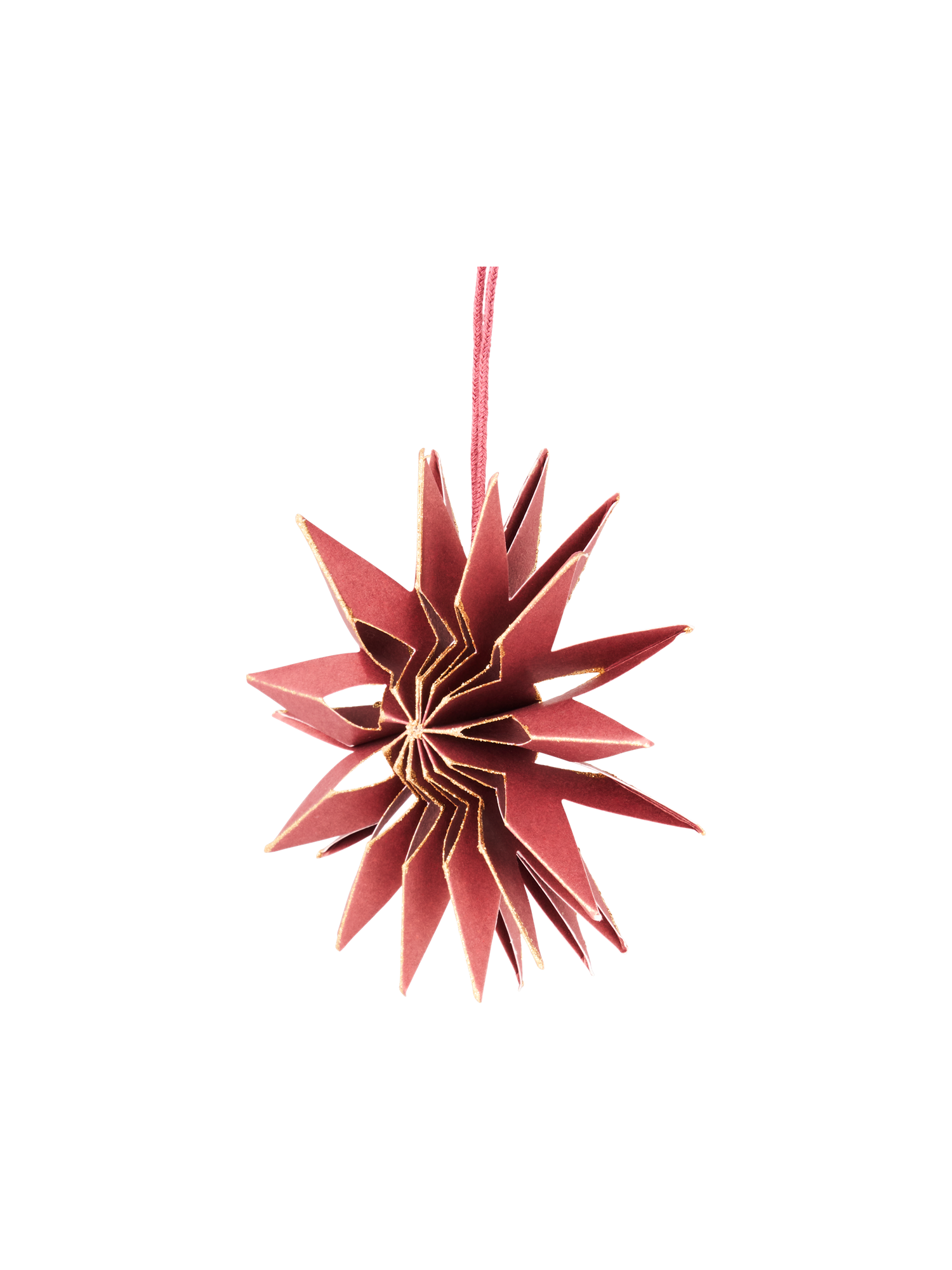 Stjerne til ophæng Ø10 cm | Papir. Ø10 cm. | Rose