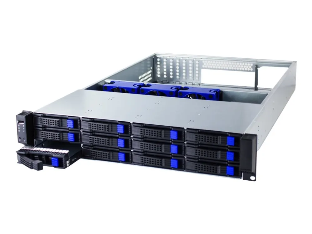 FANTEC SRC-2612X07 - Rack-monterbar - 2U - SSI EEB - SATA/SAS - hot-swap - ingen strømforsyning - sort, sølv - USB
