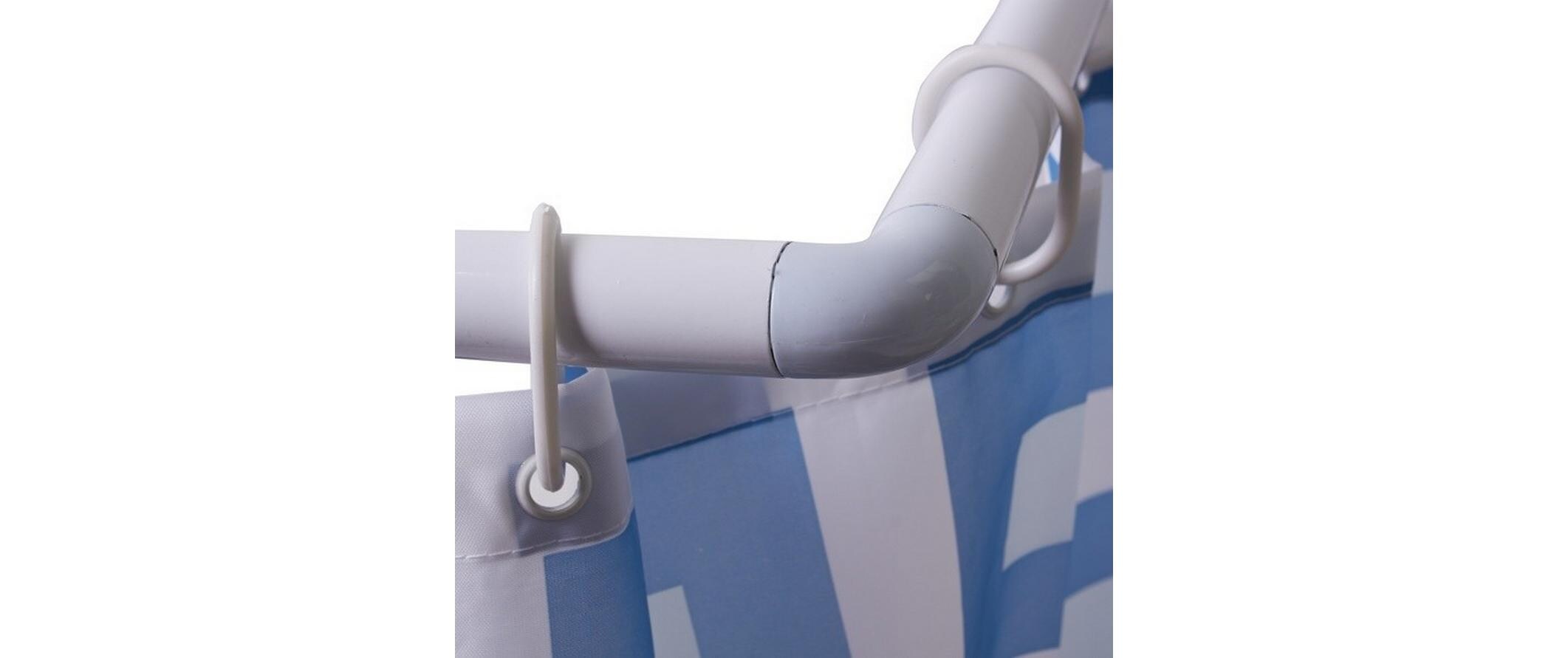 Duschvorhangstange 3-teilig 80 x 2.5 cm, WeissModulare Duschvorhangstange aus Aluminium