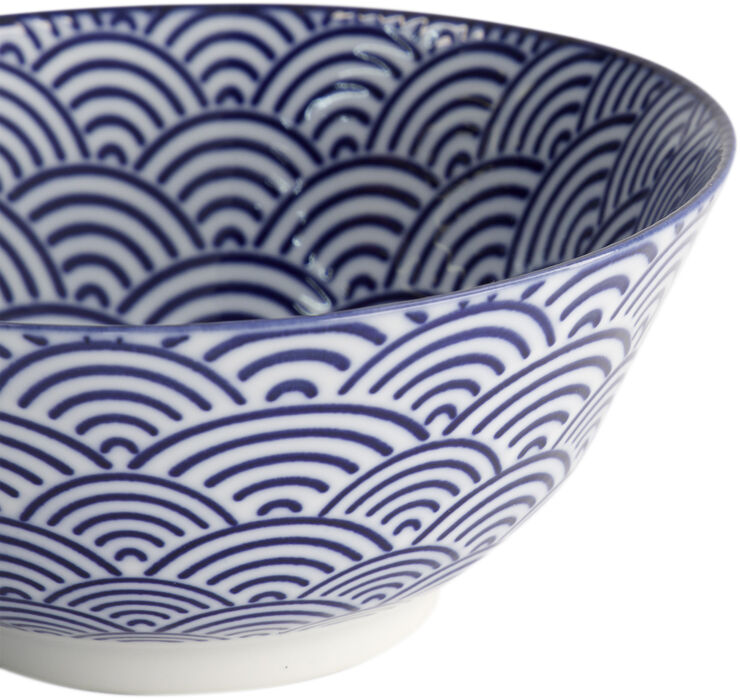 Tokyo Design Studio Nippon Blue Tayo Bowl 15.2x6. 7cm Wave Blue/white