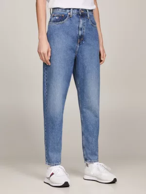 Calça jeans Mom de cintura ultra alta e corte afunilado