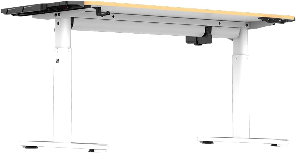ULTRADESK - Pulsar Kinderschreibtisch Höhenverstellbar - Höhenverstellbarer Schreibtisch - 136x60x55-81cm - Computertisch für 2 Monitore - für Kinderzimmer, Jugendzimmer - Weiß, mit LED
