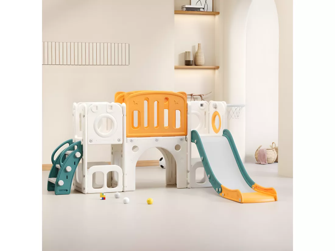 Toboggan pour enfants Bären 6-en-1 avec un toboggan, deux plateformes