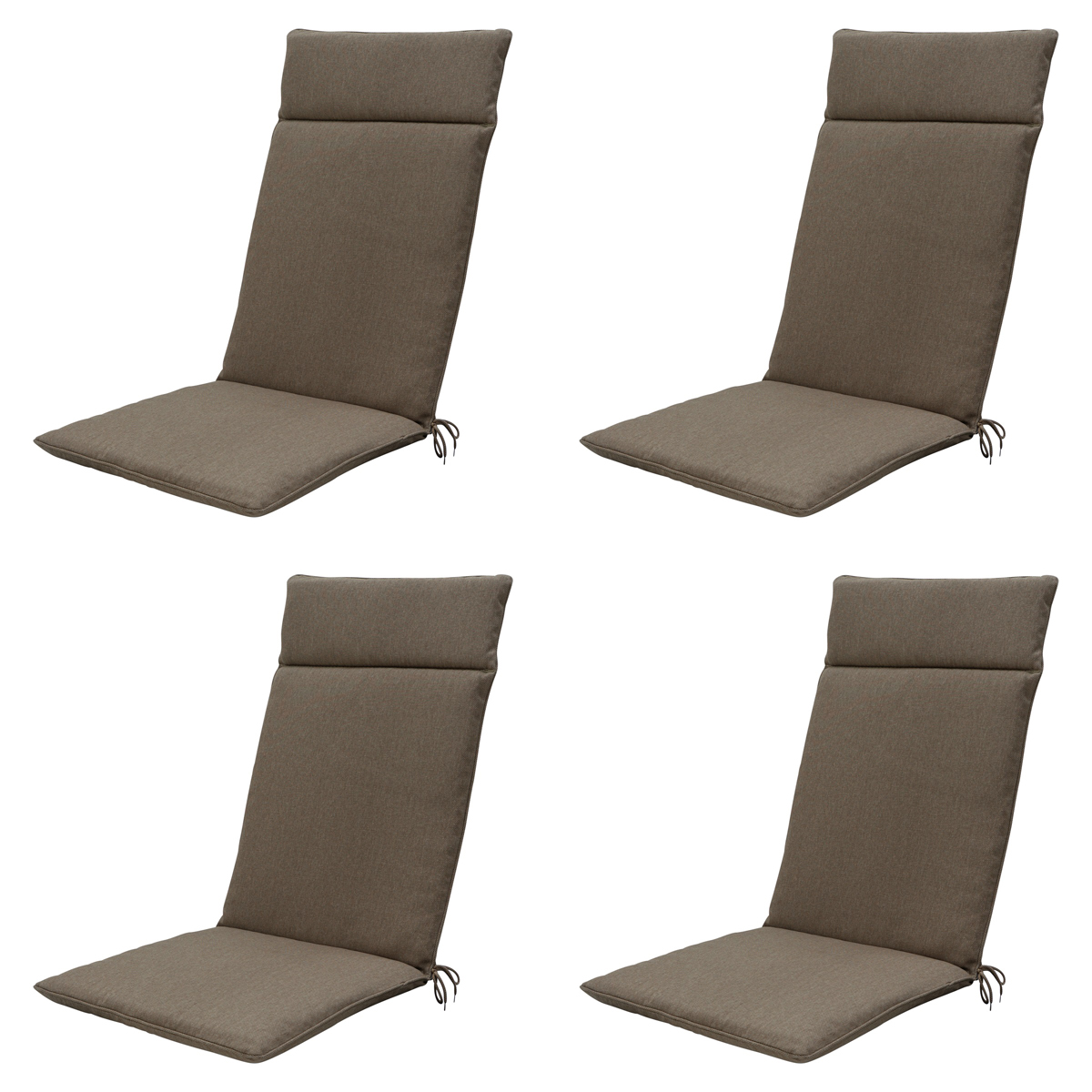 Madison Taupe canvas eco+ Tuinstoelkussen - Set van 4
