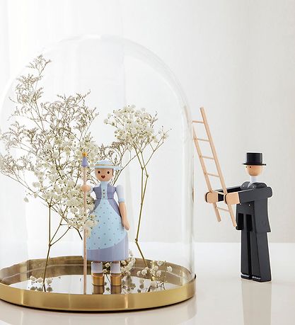 Kay Bojesen Tr?figur - Hyrdinden - 18 cm - Lilla/ Grøn