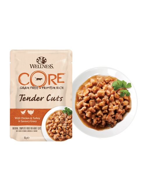 Wellness Core Tender Cuts Turkey Selection - Kattenvoer - Kalkoen 6x85 g