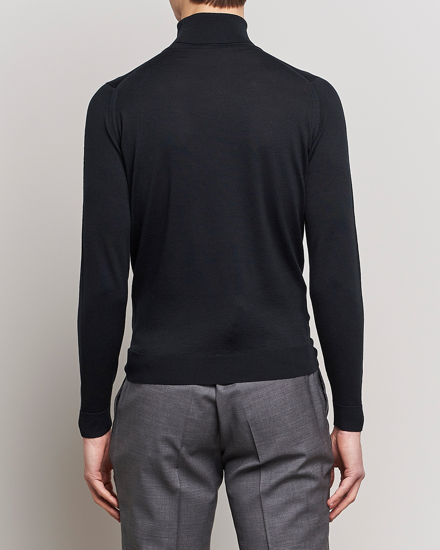 John Smedley Cherwell Extra Fine Merino Rollneck Black