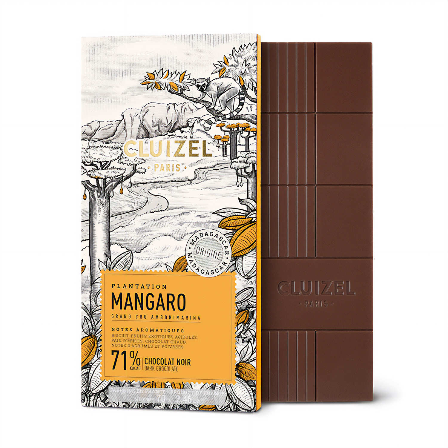 Tablette de chocolat de plantation - Mangaro Noir 71%