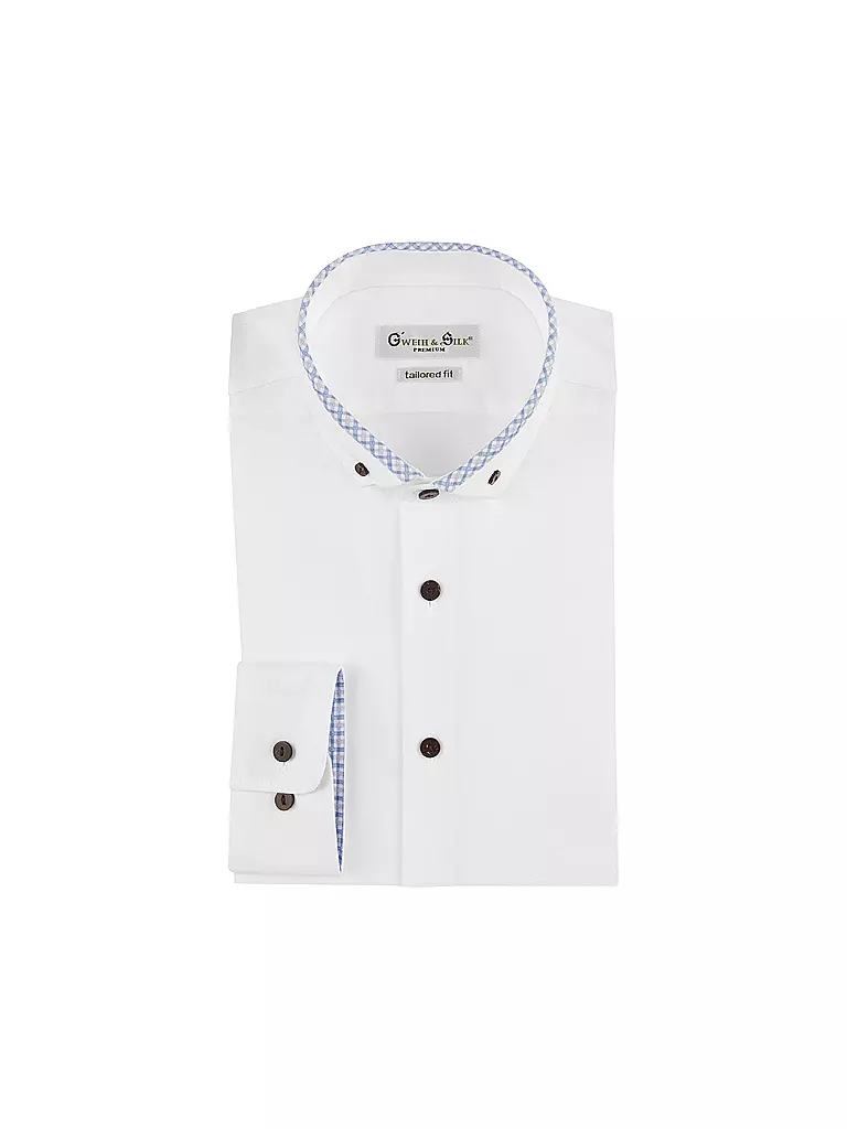 GWEIH & SILK Trachtenhemd Tailored Fit KLOSTERSEE  weiss