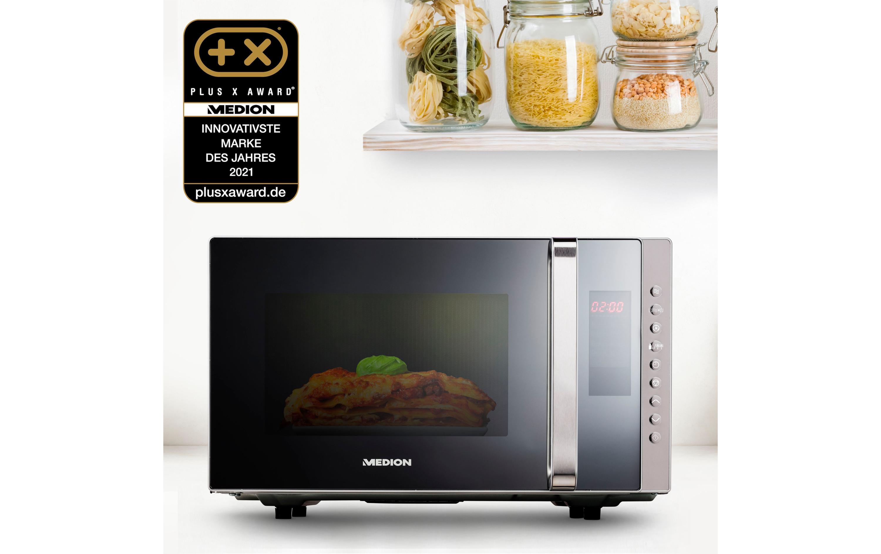 Mikrowelle mit Grill MD 17495 Grau<br>Kombination aus Mikrowelle, Grill und Ofen