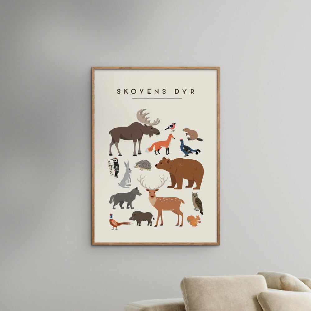 Køb Poster & Frame Citatplakat - Skovens Dyr – Børneplakat