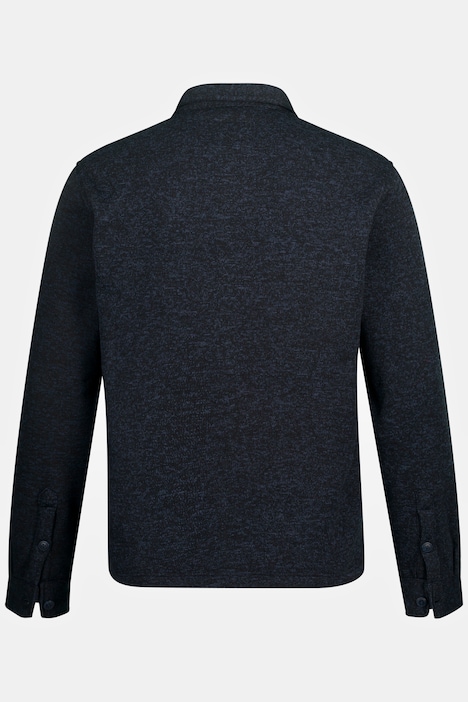 Hemd, Overshirt, Outdoor, Langarm, Strickfleece, Kentkragen
