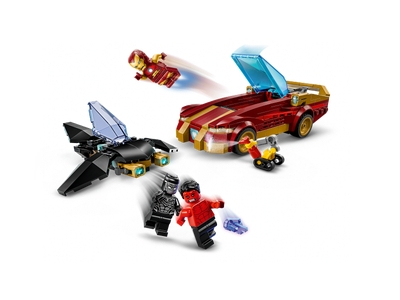 LEGO Iron Mans auto en Black Panther vs. Rode Hulk (76310)