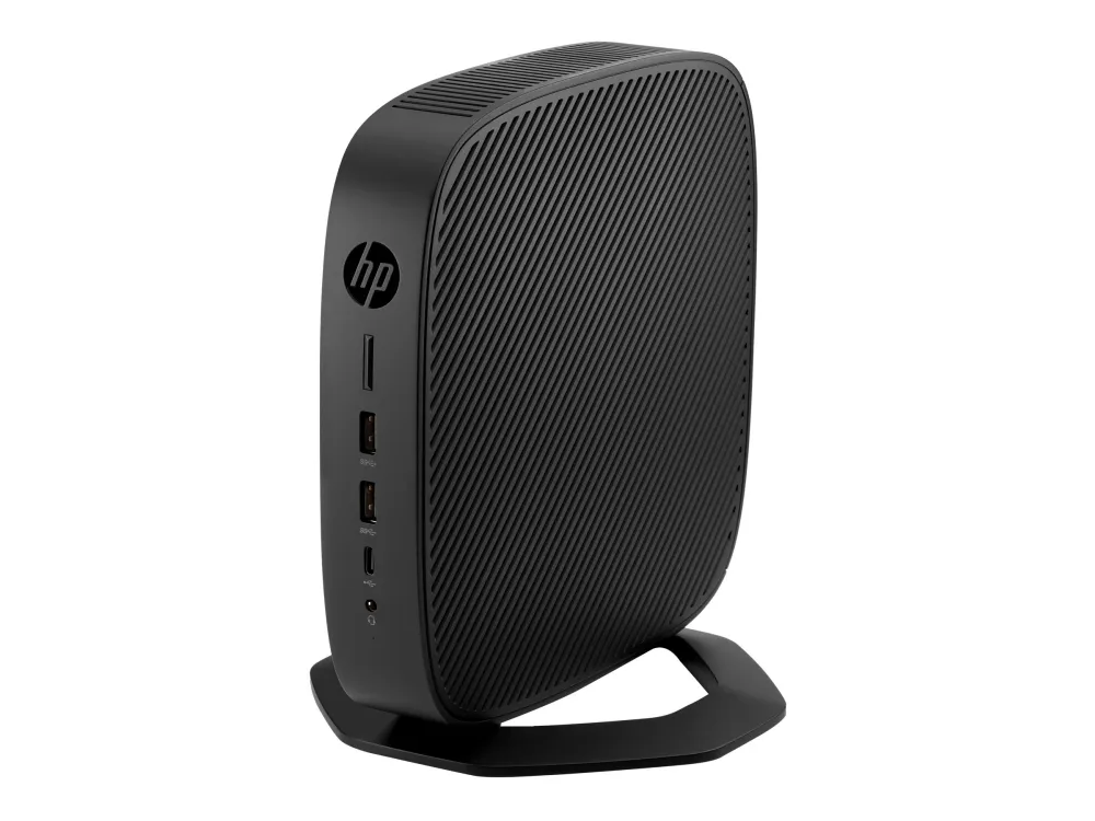 HP t640 - Tynd klient - SFF - 1 x Ryzen Embedded R1505G / op til 3.3 GHz - RAM 8 GB - flash 32 GB - Radeon Vega 3 - Gigabit Ethernet - Windows 10 IoT Enterprise for Thin Clients 64-bit - skærm: ingen - tastatur: tysk