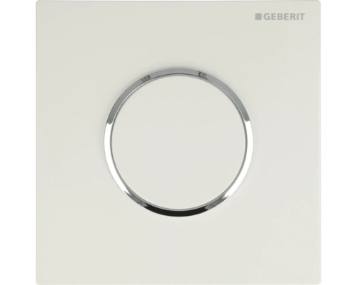 GEBERIT Sigma 10 pneumatische urinoirbediening, glanzend witte plaat / chromen sierring 116.015.KJ.1