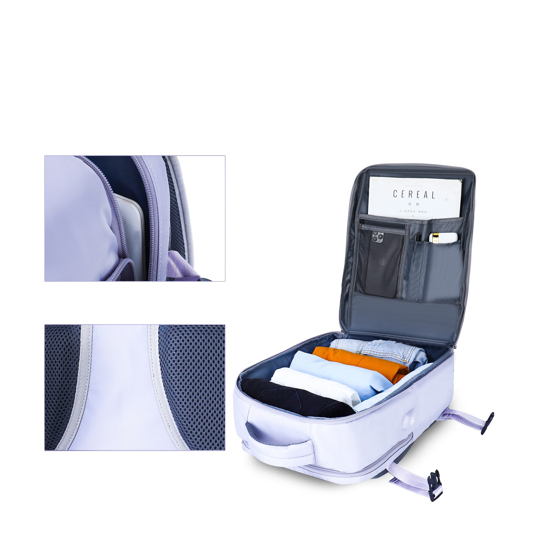 (42x31cm) 20L Reise Rucksack Handgepäck Tasche mit Schuh- / Nassfach / Laptop Fach bis 14
