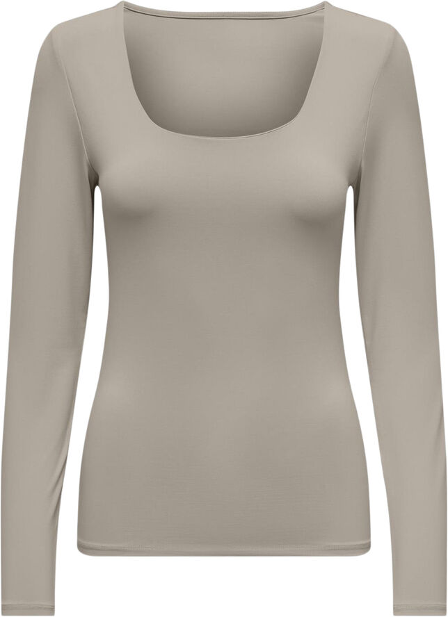 ONLY ONLEA L/S 2-WAY DEEP NECK TOP JRS N Pure cashmere