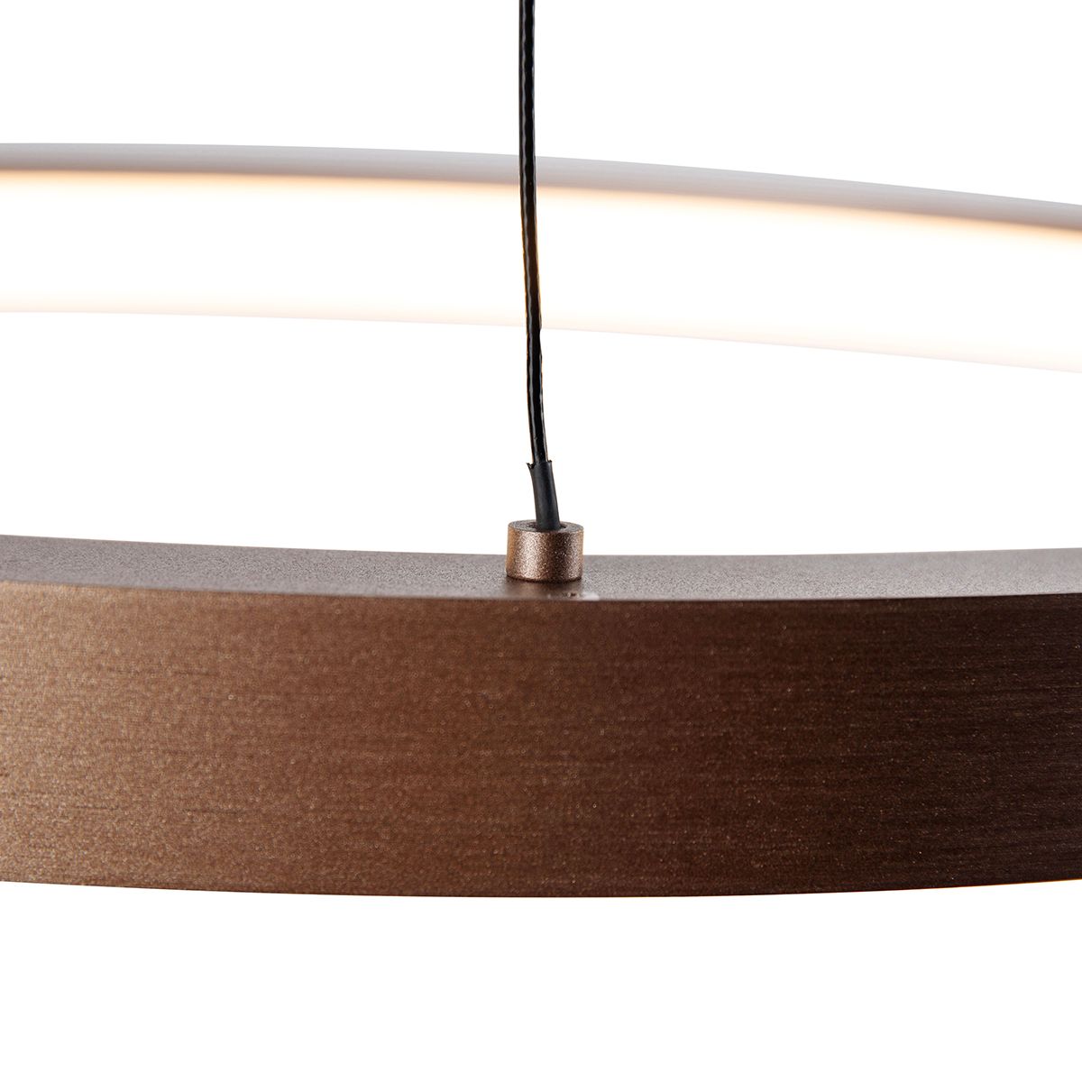 Design hanglamp brons incl. LED dimbaar easylift - Hoop