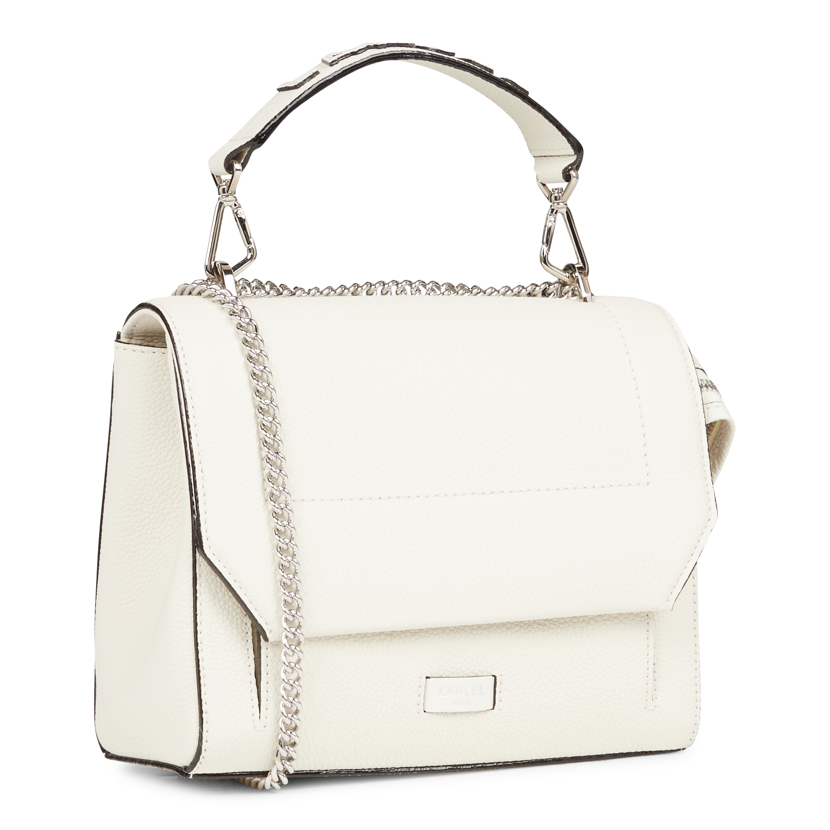 NINON M - Sac à rabat en cuir grainé | Blanc