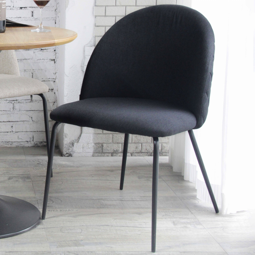 Lot de 4 chaises en tissu noir