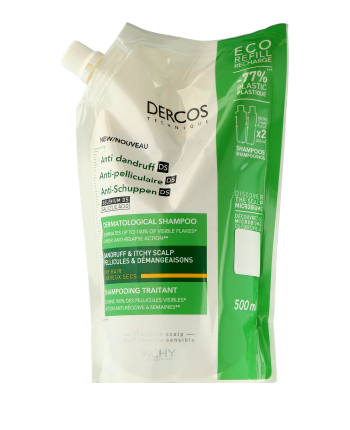 Vichy Dercos Anti-Dandruff Dermatological Shampoo Dry Hair Refill 500ml