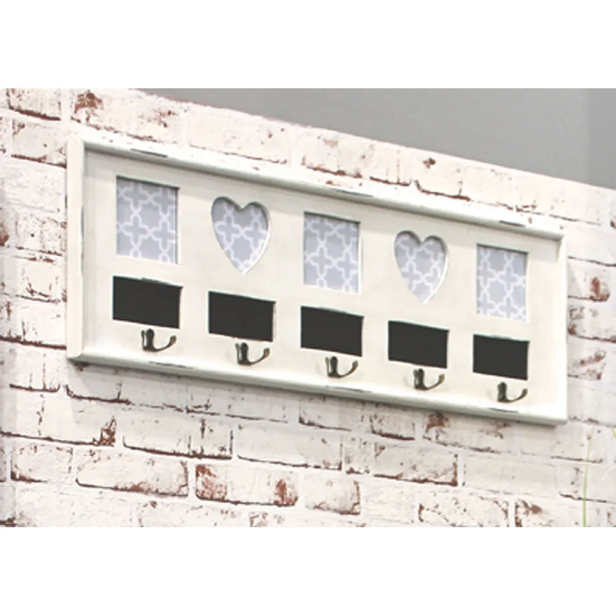 pegane Garderobe Murale Blanc Antique