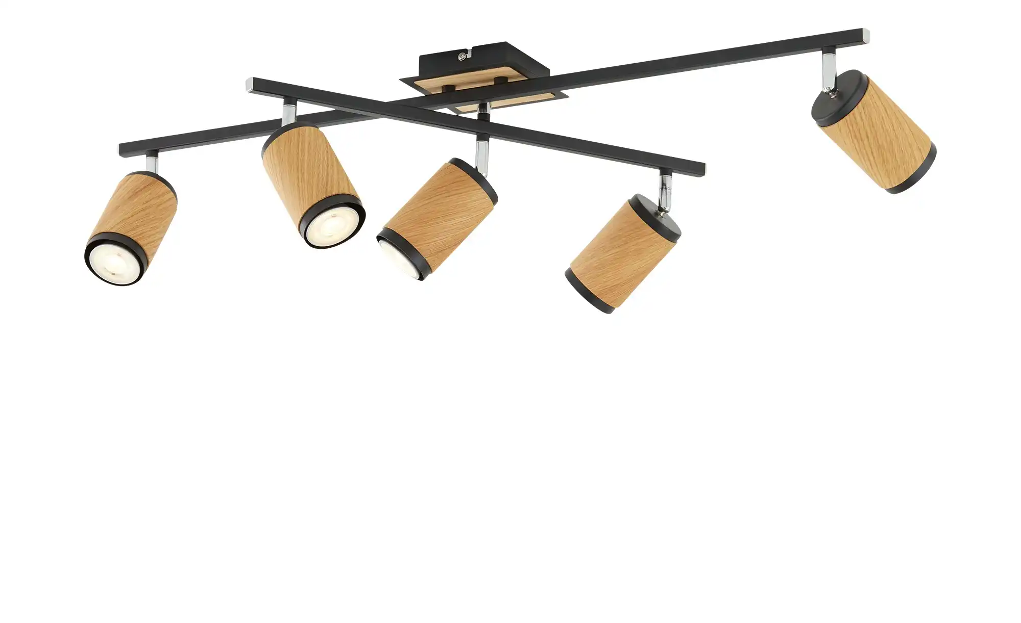 Deckenstrahler, 5-flammig, Eiche / schwarz
