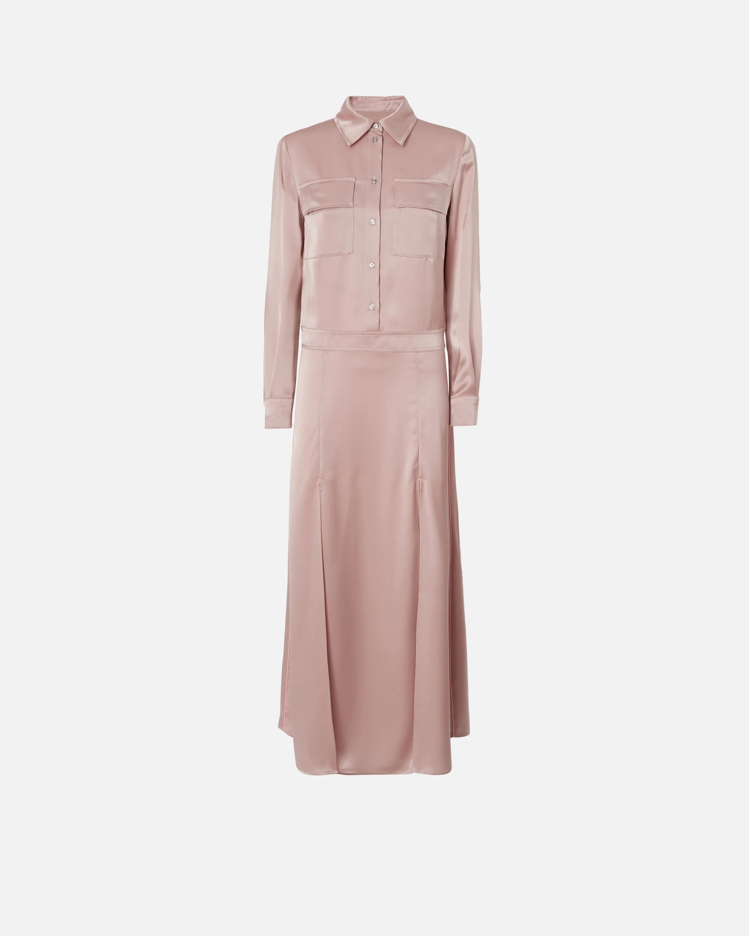 Robe chemise longue | Rose
