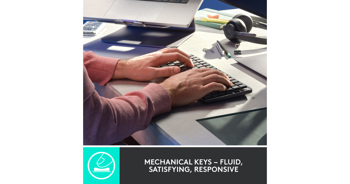 LogitechMX Mechanical Mini, toetsenbord  (Zwart/grijs, US-International, GL Tactile, Bluetooth Low Energy)