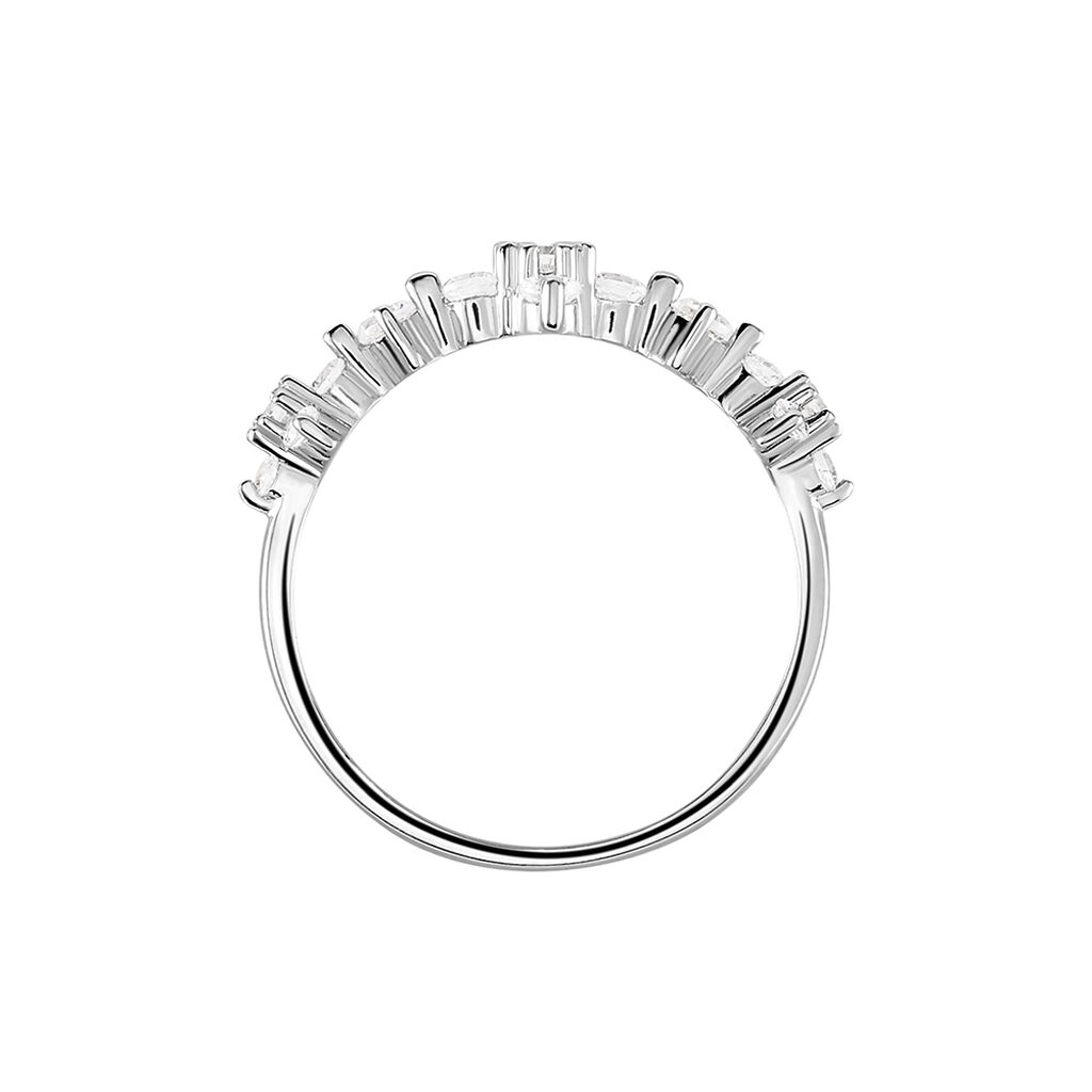 Bague Midnight Flower Argent Blanc Oxyde De Zirconium