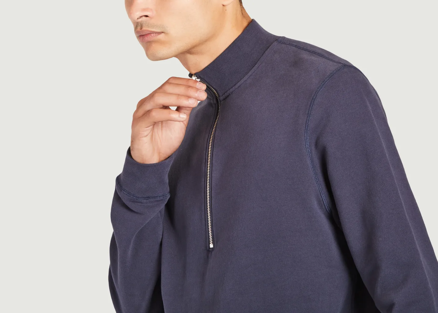 Sweatshirt col camionneur en coton Sunspel