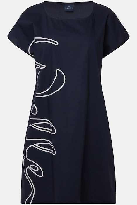 Kleid, Straight Fit, Rundhals, seitlicher Schriftzug Welle