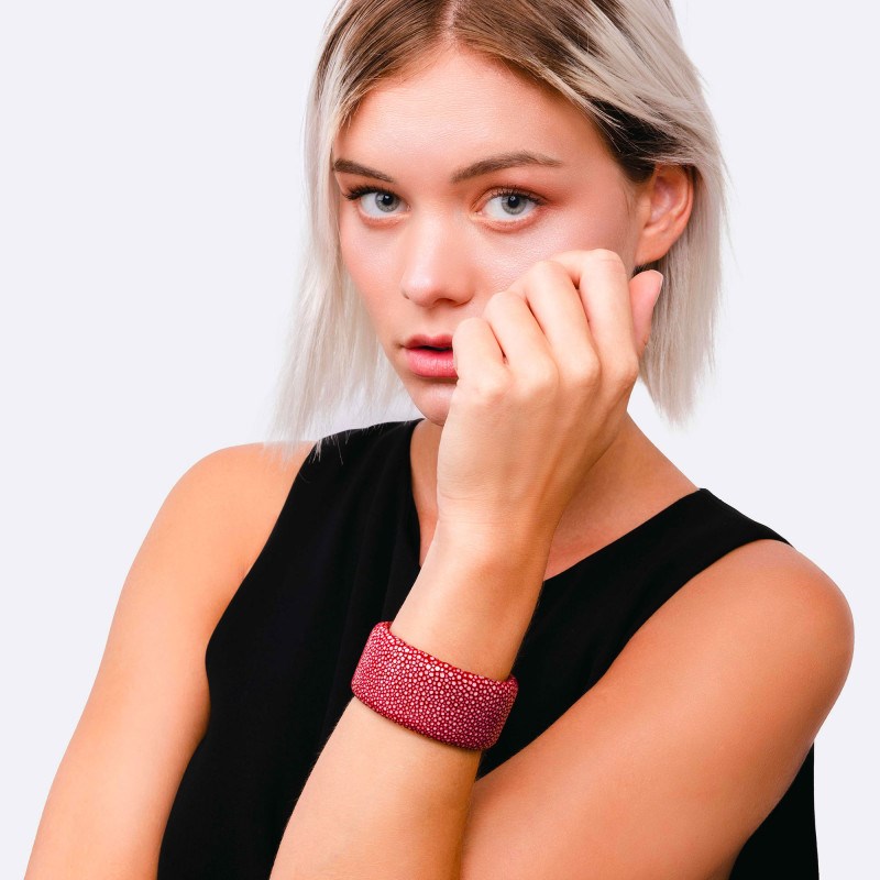 Bracelet Galuchat rouge 30