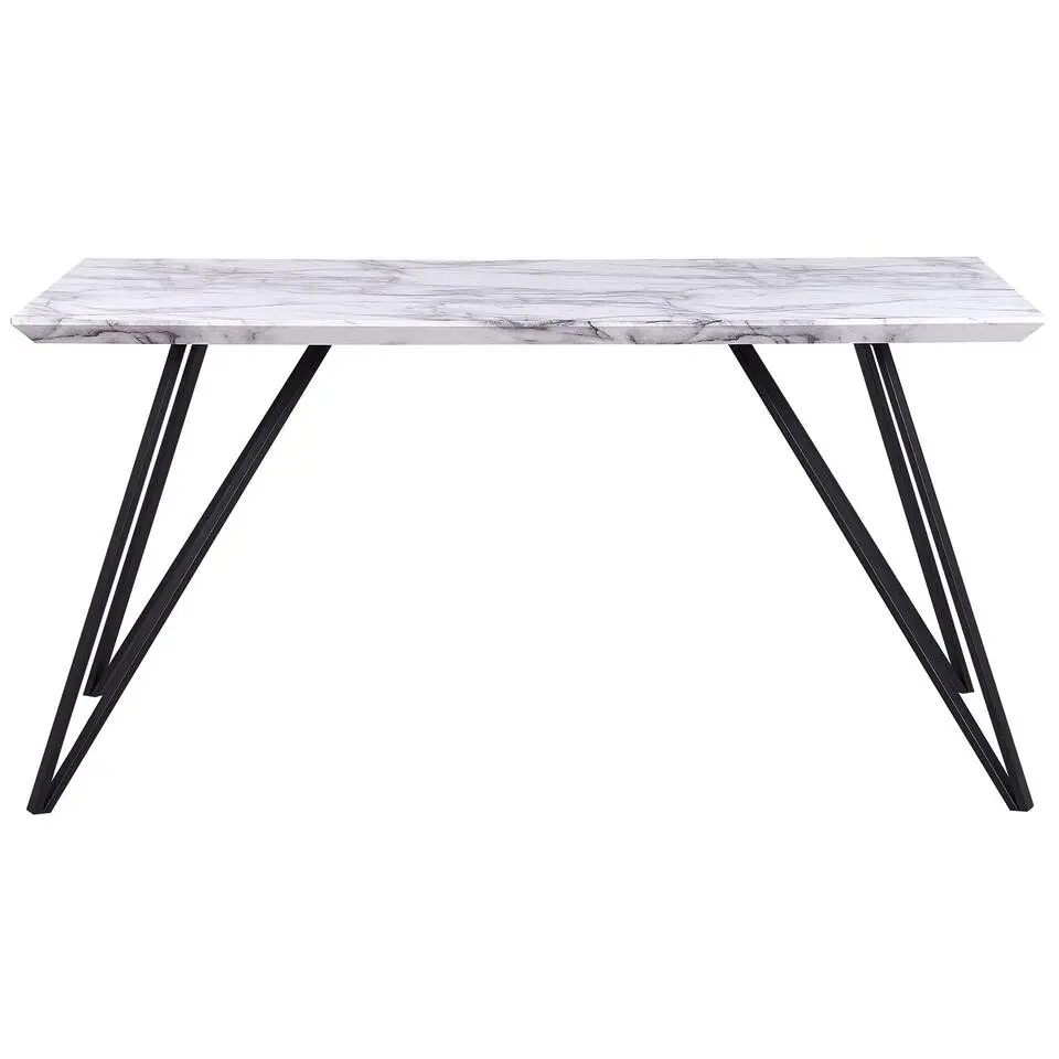 MOLDEN - Eettafel - Zwart/ Wit - 80 x 150 cm - MDF