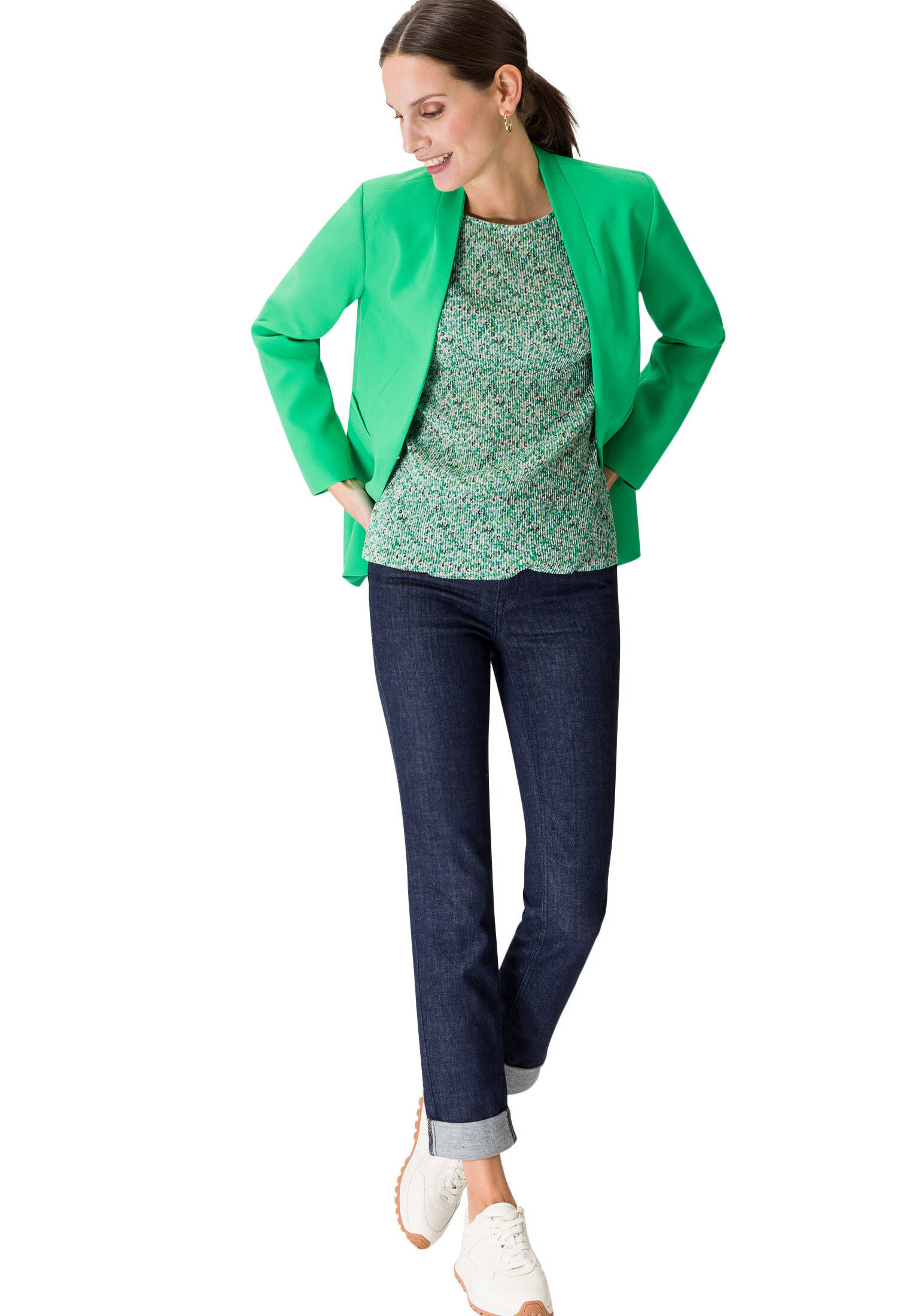 zero| Damen Shirt mit Blumenprint