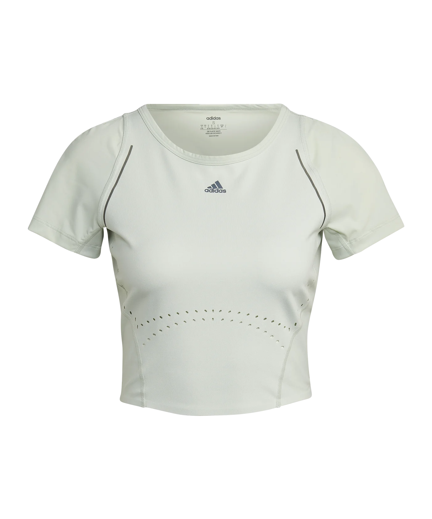 adidas WTR Cropped T-Shirt Damen Grün Grau