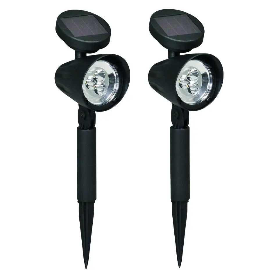 Solar Tuinlampen - Lazise - 2 stuks - Zwart
