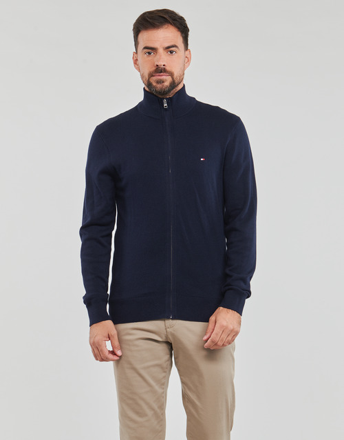 Tommy Hilfiger - PIMA ORG CTN CASHMERE ZIP THRU - Marine