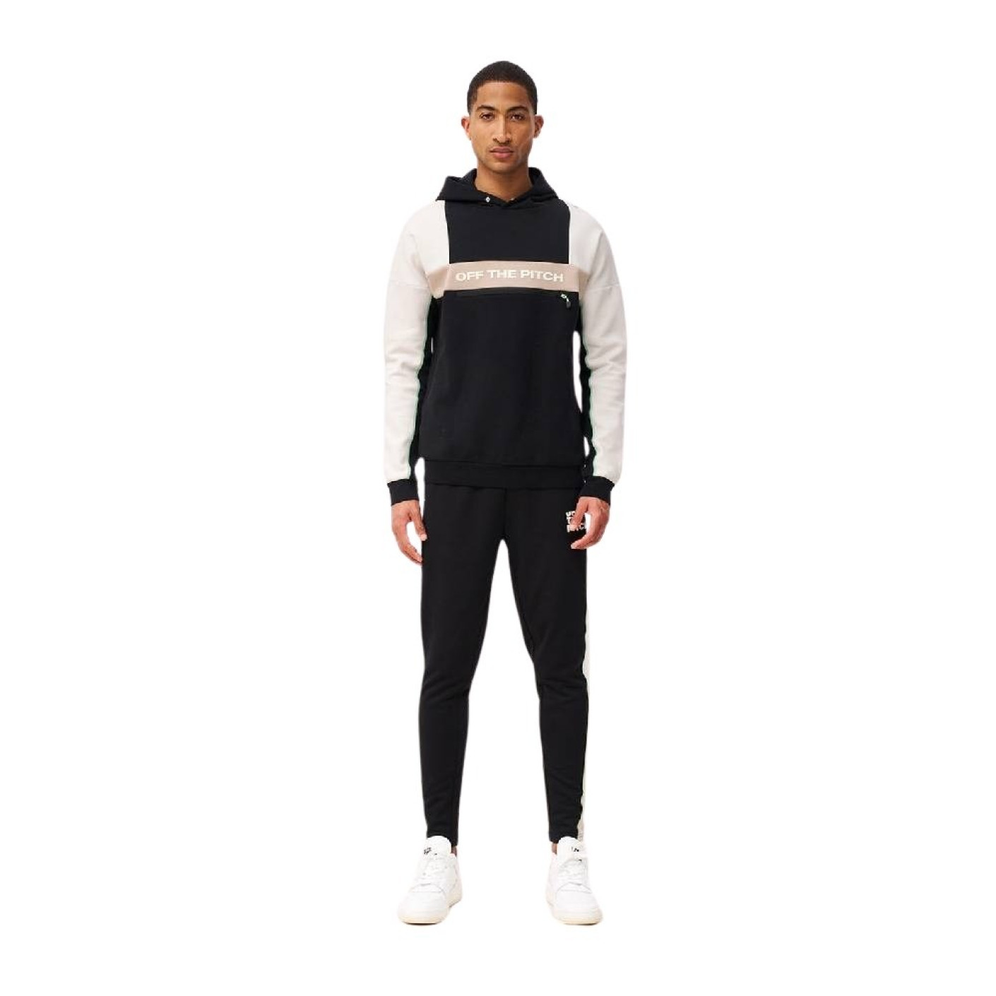 Off The Pitch X Robey Serge Hoodie Zwart Wit Beige