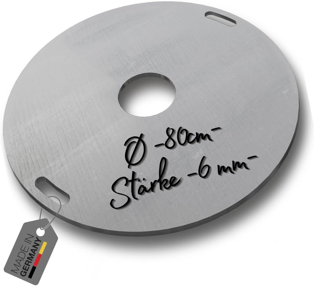 Terma Feuerplatte -80cm- Stärke -6mm- Made in Germany, Grillplatte plancha grillplatte feuerring für feuertonne feuerplatte für 200L Fass