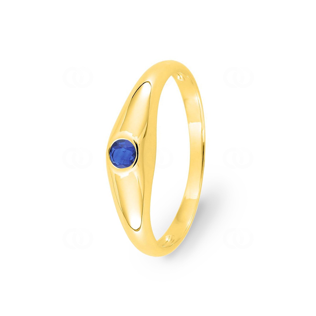Damenring 750/18 K Gelbgold mit Saphir