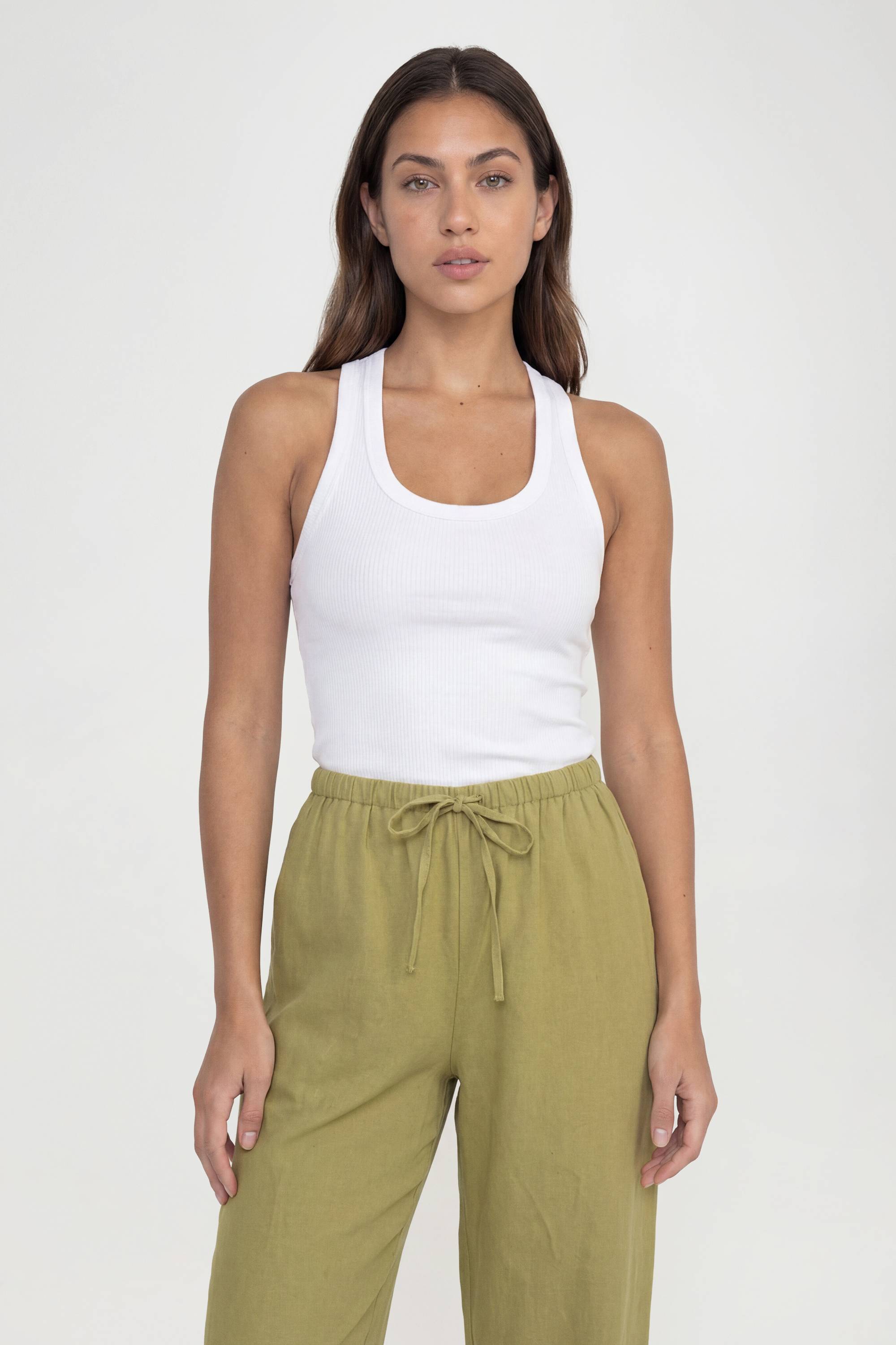 boohoo Pantalon Large Aspect Lin Pour Grandes Tailles