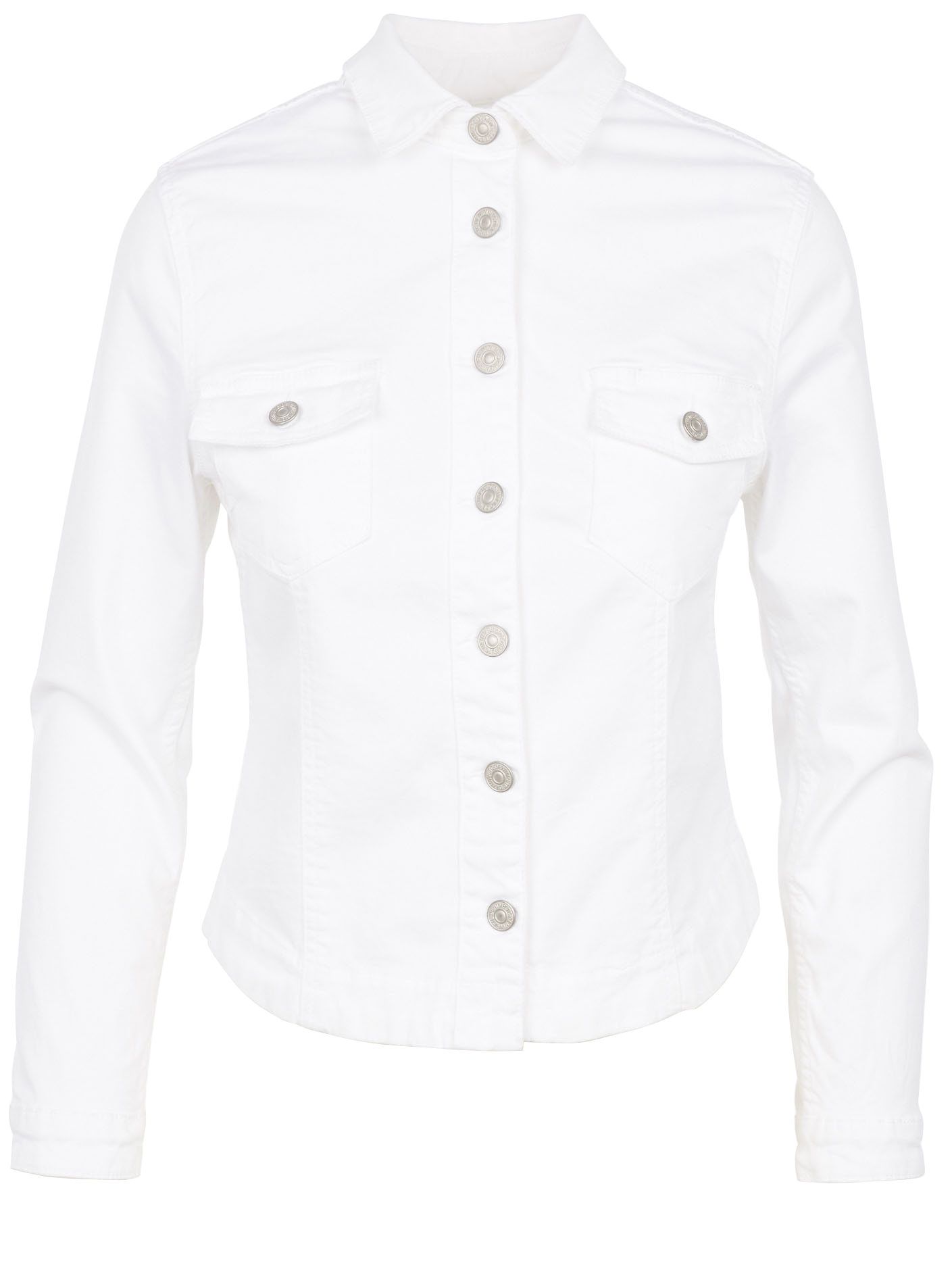LILLY - Veste col classique en coton stretch | Blanc