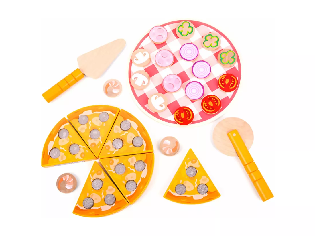 Jeu de Pizza pour Enfants Okhar À partir de 3 ans Bois Multicolore