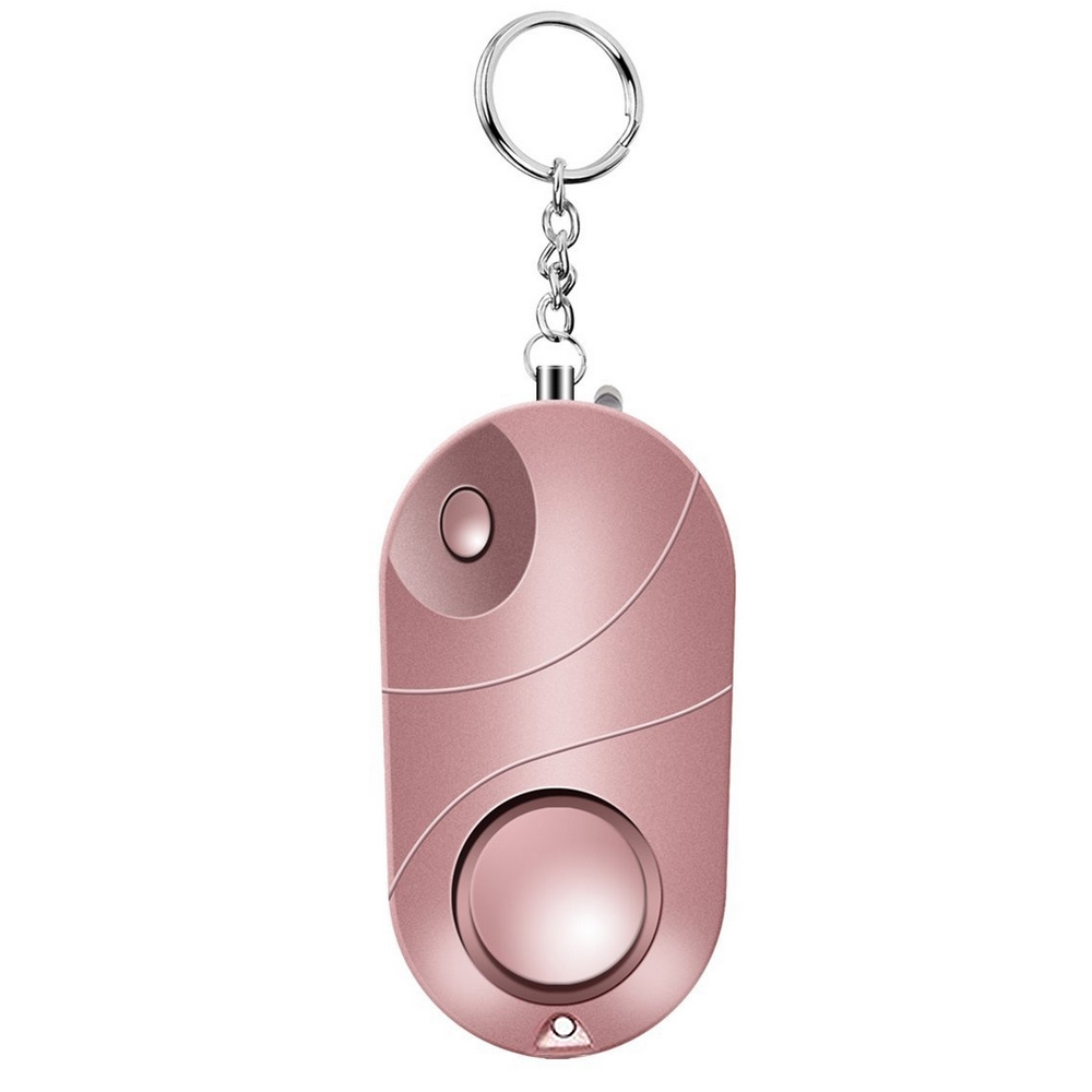 Mobiler Taschen Alarm (135db) Personen Alarmanlage Alarmsirene mit LED und Schlüssel Anhänger - Roségold