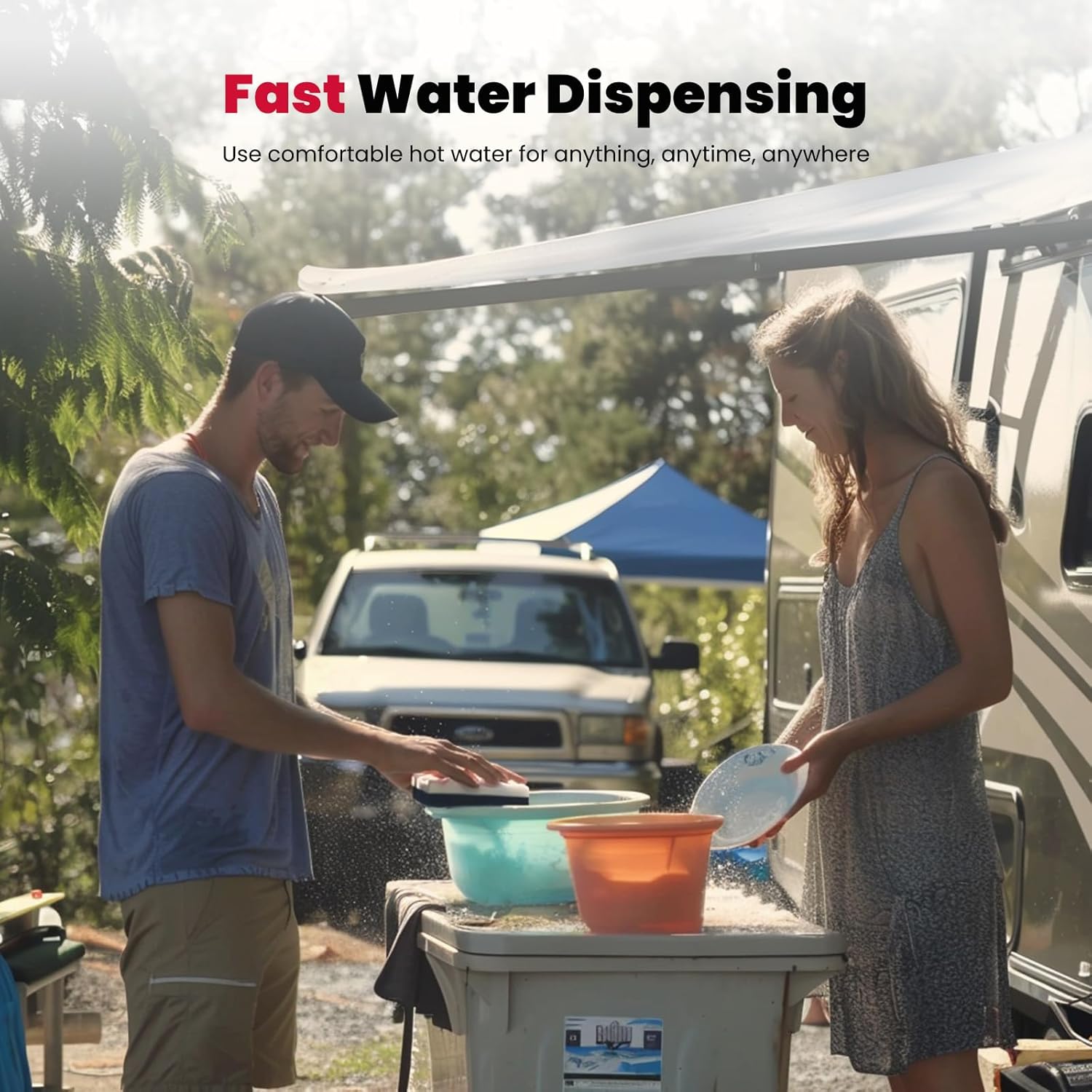 GASLAND BS264 10L 30/37mbar Tankless Gasdurchlauferhitzer, Gas-Wasser-Heizung Tragbarer, LPG Durchlauferhitzer für Campingdusche/Wohnmobilausflug/Waschpferd